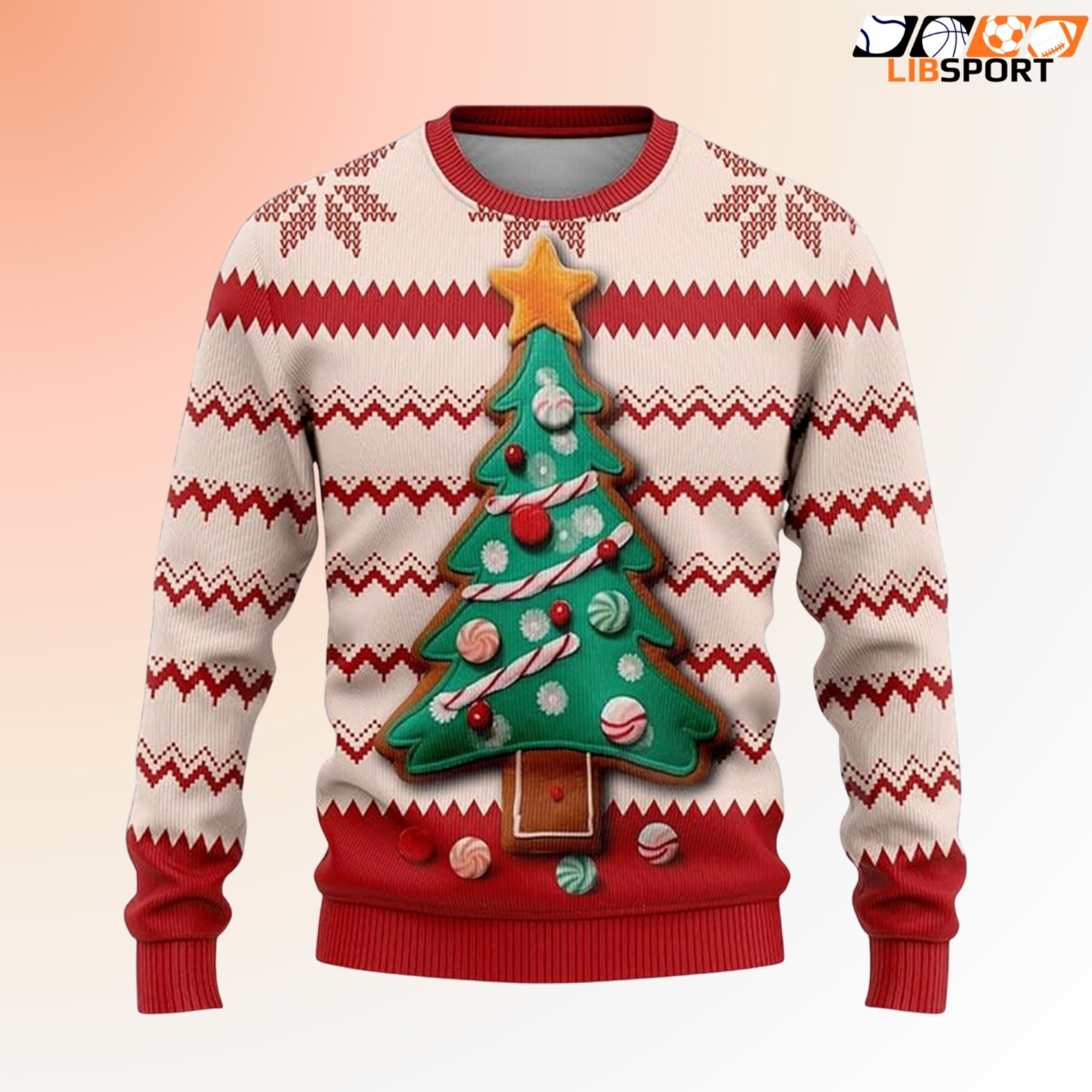 Gingerbread Christmas Tree Sweater, 3d Candy Ugly Xmas Jumper, Cute Holiday Baking Party Shirt